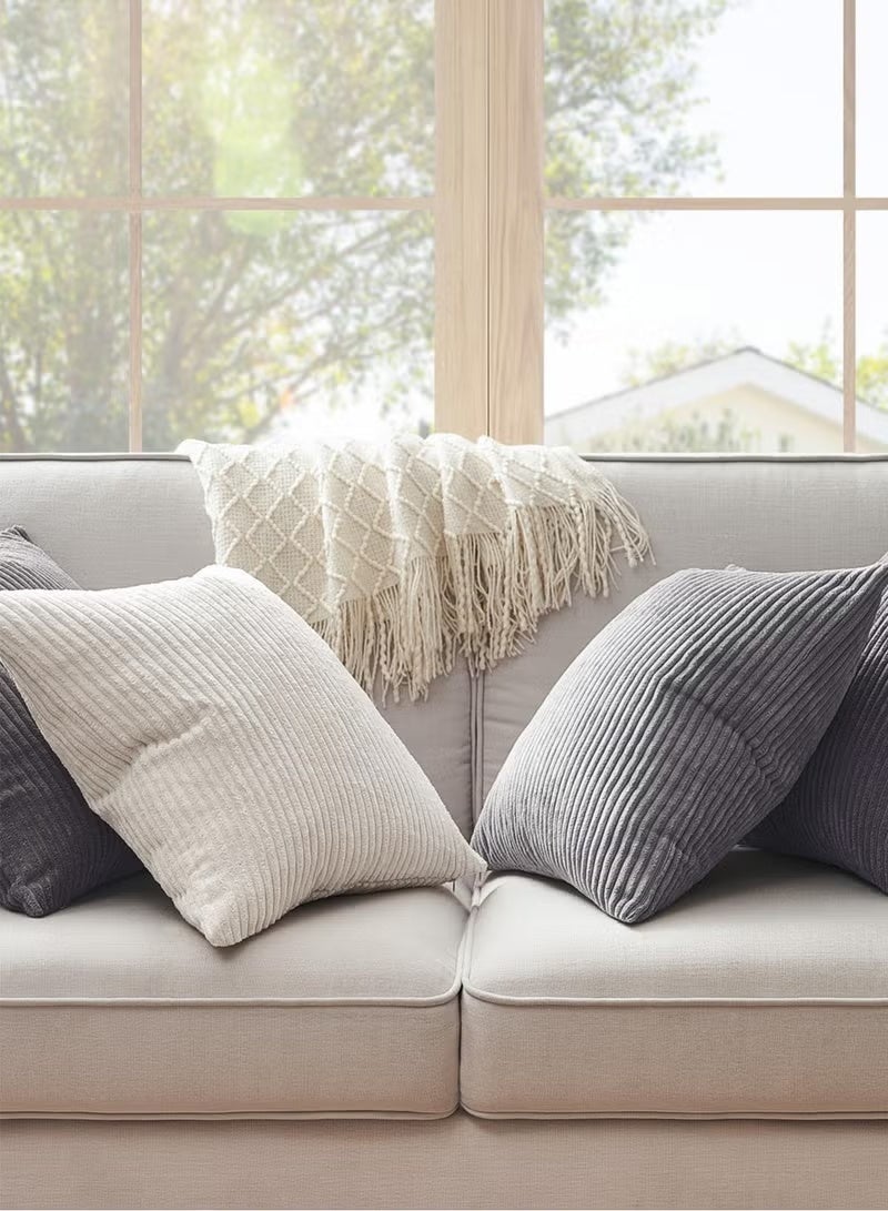 Sofa Decorative Beige Cream Pillow Cover Cushion Cover, Set of 4 Soft Velvet Modern Reversible Design for Home Decor Mix and Match, Pillow Inserts Not Included (45x45CM) - Image 3